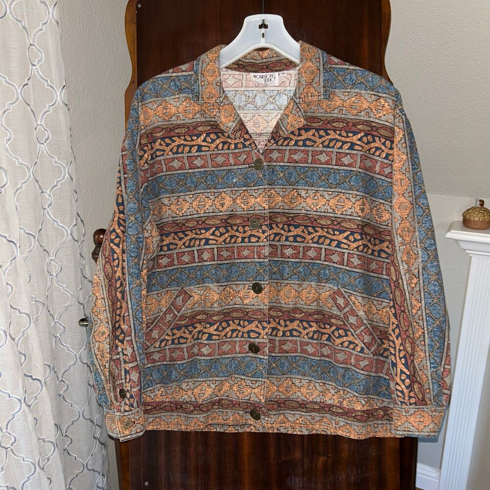 Vintage Brownstone Studio Southwestern Jacket Shacket Womens Aztec sz 14